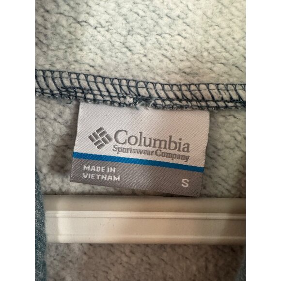 Columbia Womens Cowl Neck Pullover Sweatshirt S Blue Cotton Blend Soft Knit - Picture 2 of 4